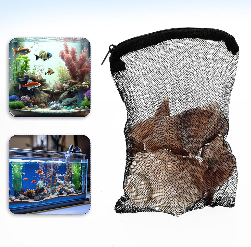 8 Pcs Mesh Aquarium Filter Bags with Zipper (7.8" x 5.9") R3118