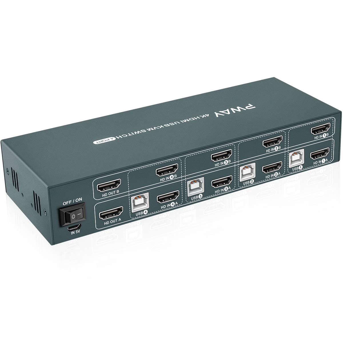 HDMI KVM Switch Dual Monitor 4 Port 4K@30Hz M859718