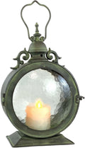 Metal Round Hanging Candle Lantern with Glass Insert N15622