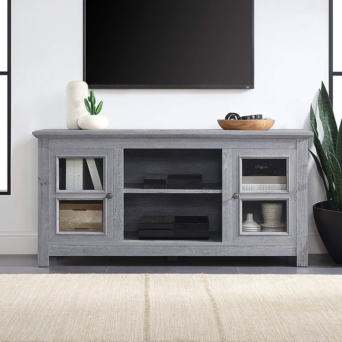 Electric Fireplace TV Stand for TVs up to 55 Inch Y80086