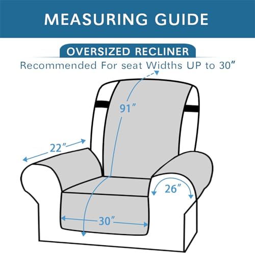 Grey Small Recliner Waterproof Sofa Cover Y2891
