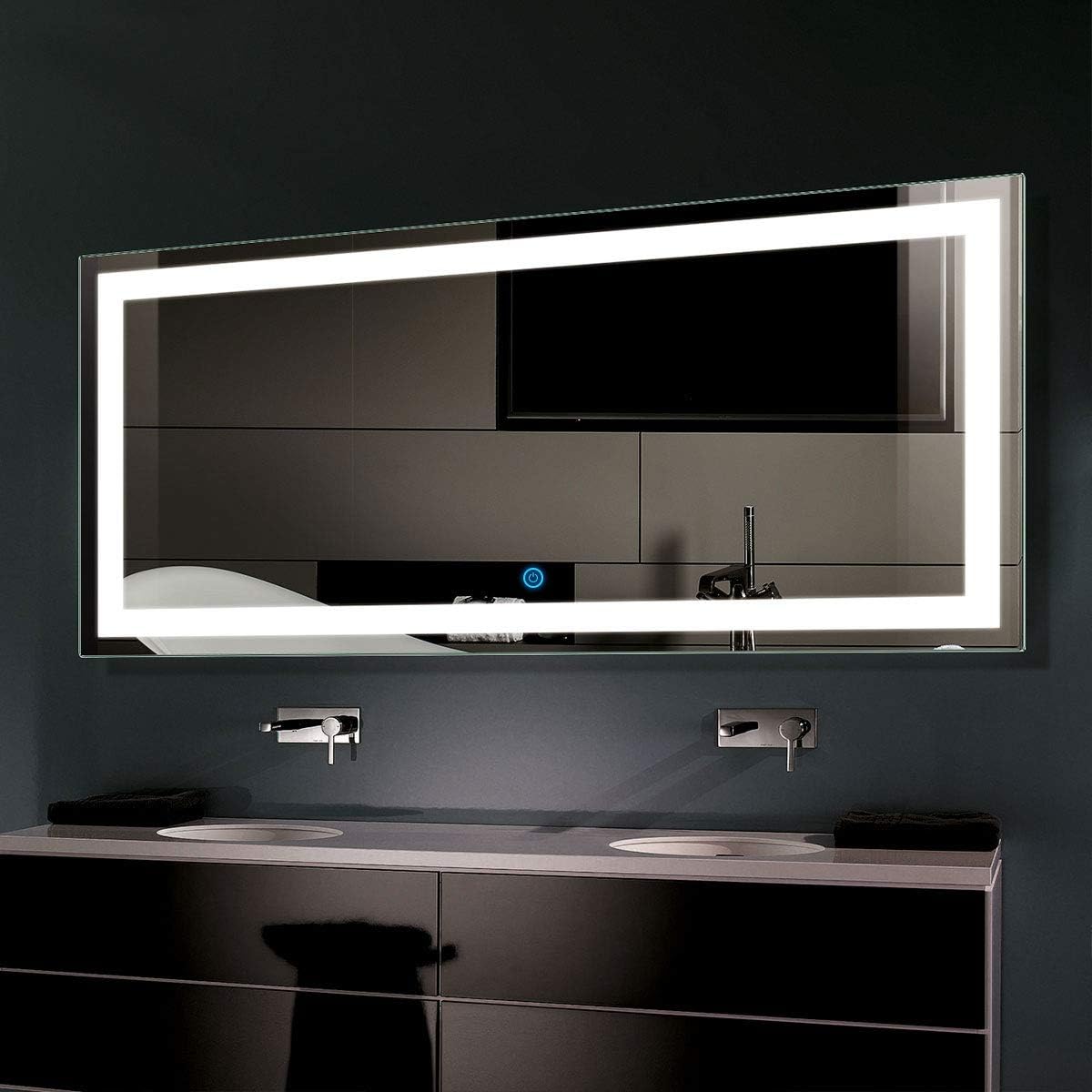 60x28 in Dimmable Antifog LED Bathroom Mirror B282