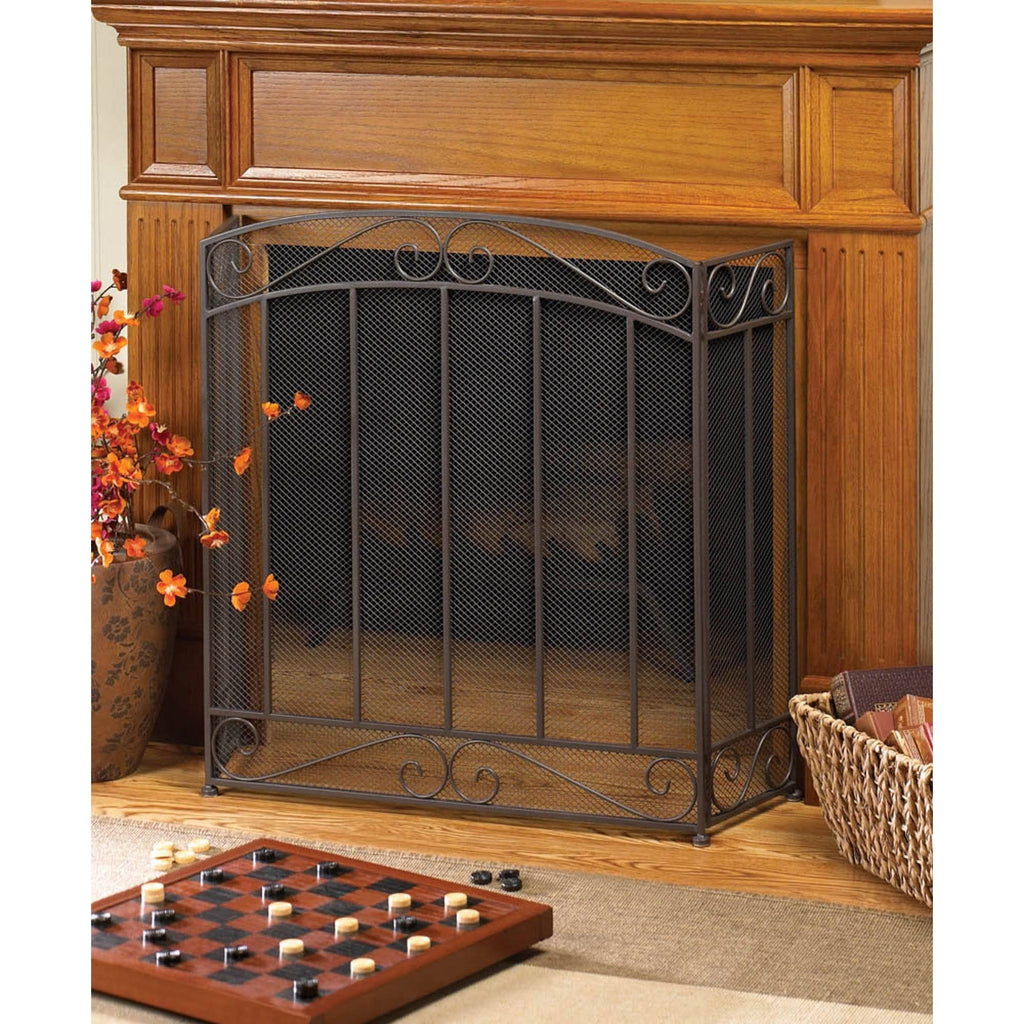 Black Fireplace Screen J97569