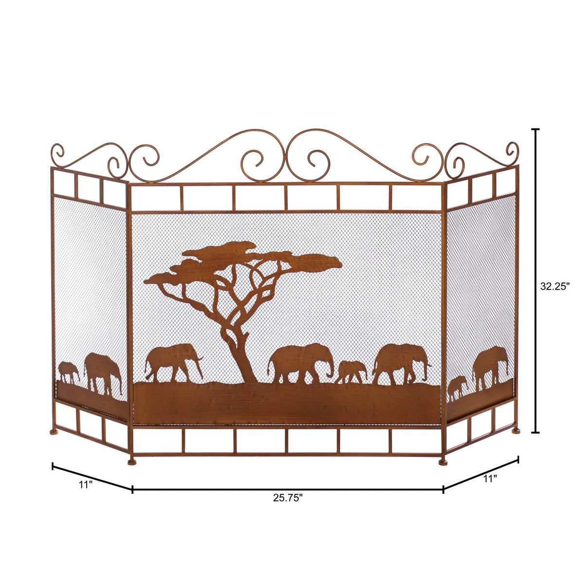 Black Fireplace Screen J97569