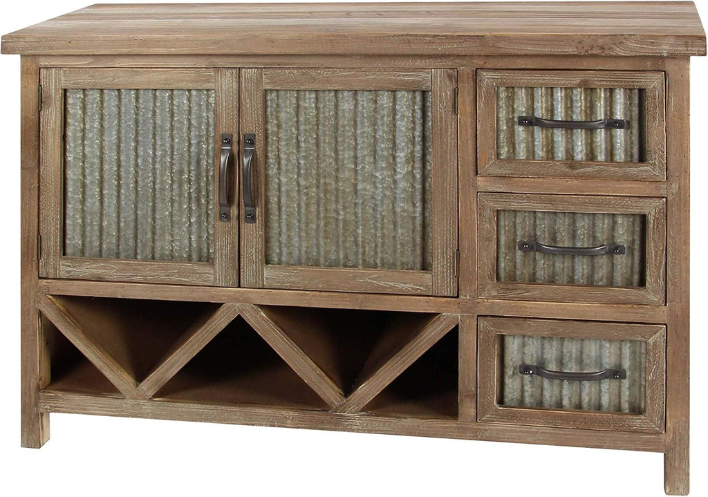 Wood And Metal Cabinet N6816