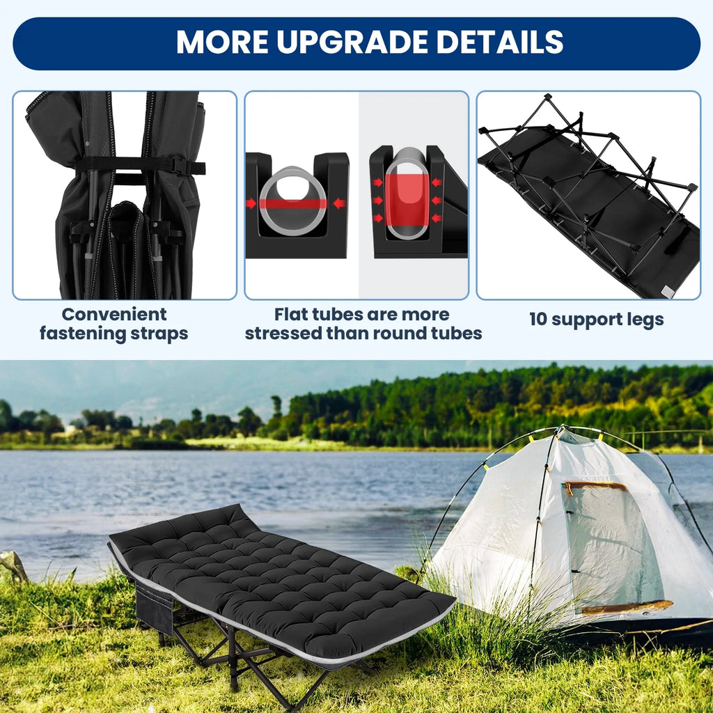 Portable Folding Bed with Removable Thick Mattress and Carry Bag Z33955