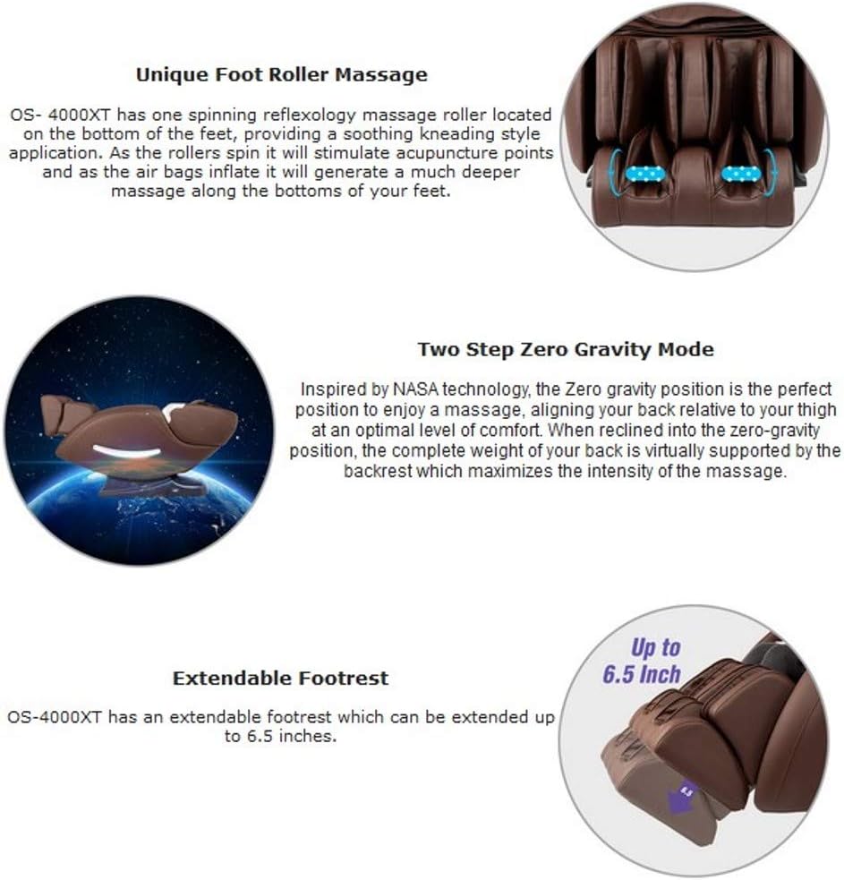 Brown Full Body L-Track Massage Chair with 2 Step Zero Gravity L79805
