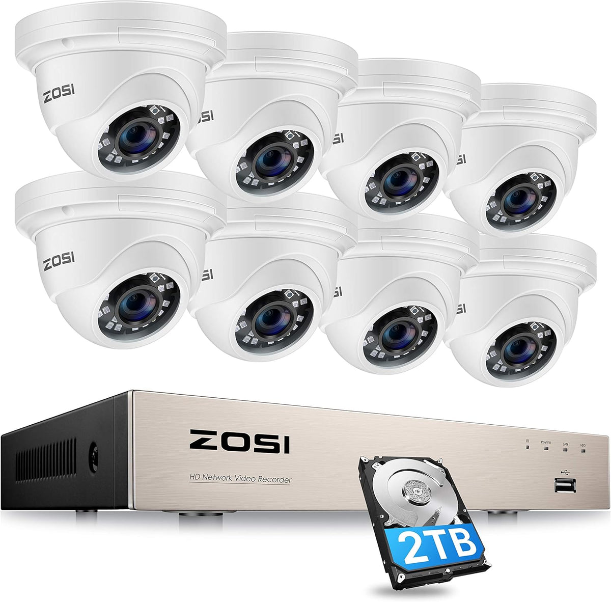 8CH 5MP PoE Security Camera System with 2TB HDD X56228