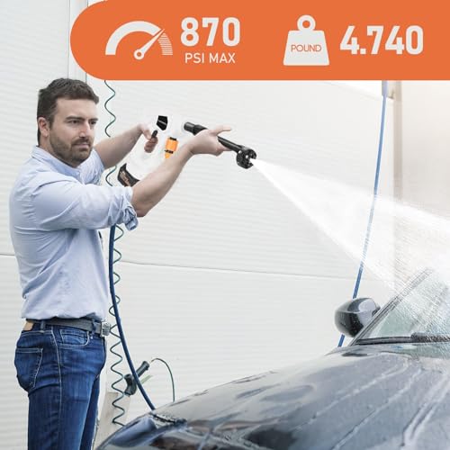 Cordless Battery Powered Pressure Washer with Foam Cannon and 6-in-1 Nozzle O77458