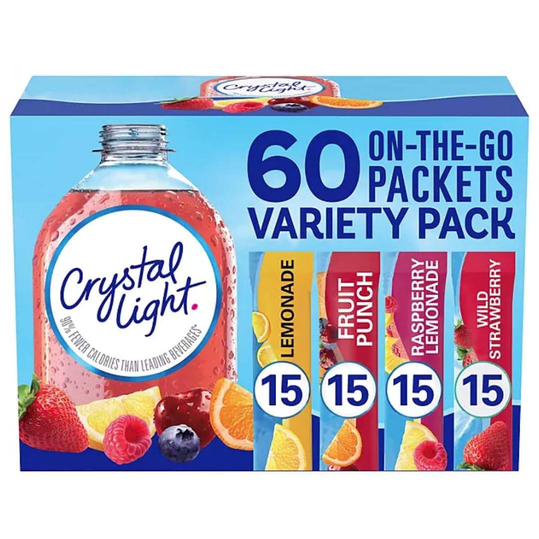 Zero Sugar Flavored Drink Mix Packets Variety Pack 60 Count S58416