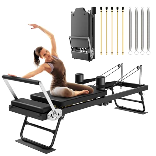 Black Foldable Pilates Reformer L6589