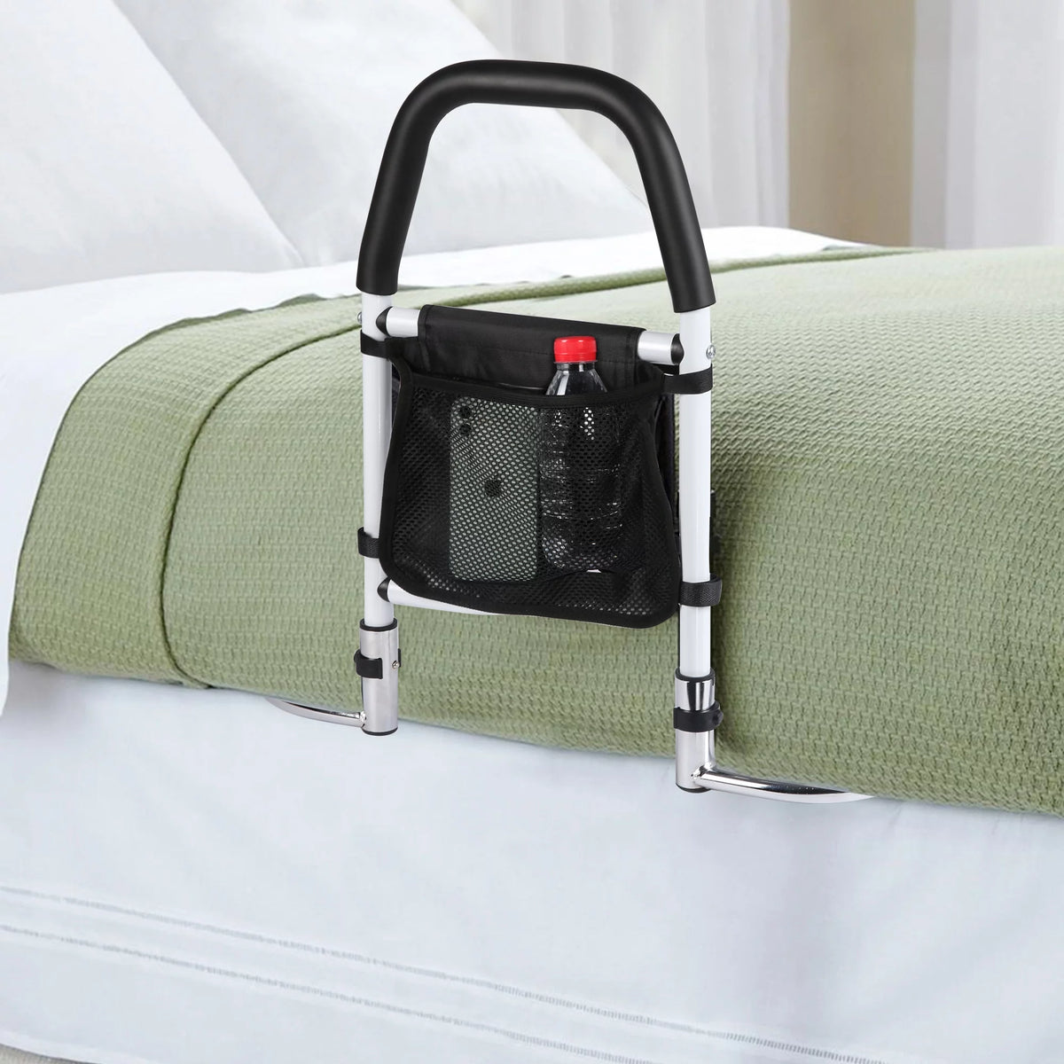 Bed Assist Rail with Anchor Strap and Storage Pocket L7497