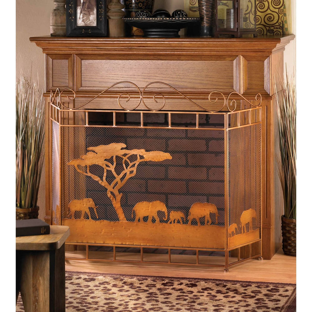 Black Fireplace Screen J97569