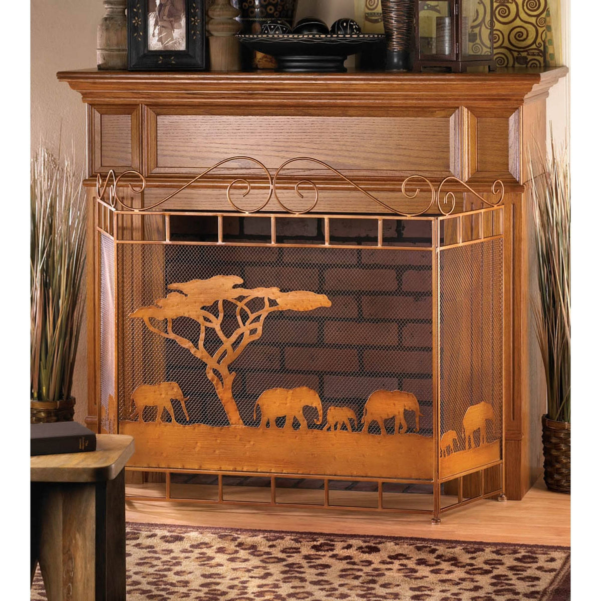 Black Fireplace Screen J97569