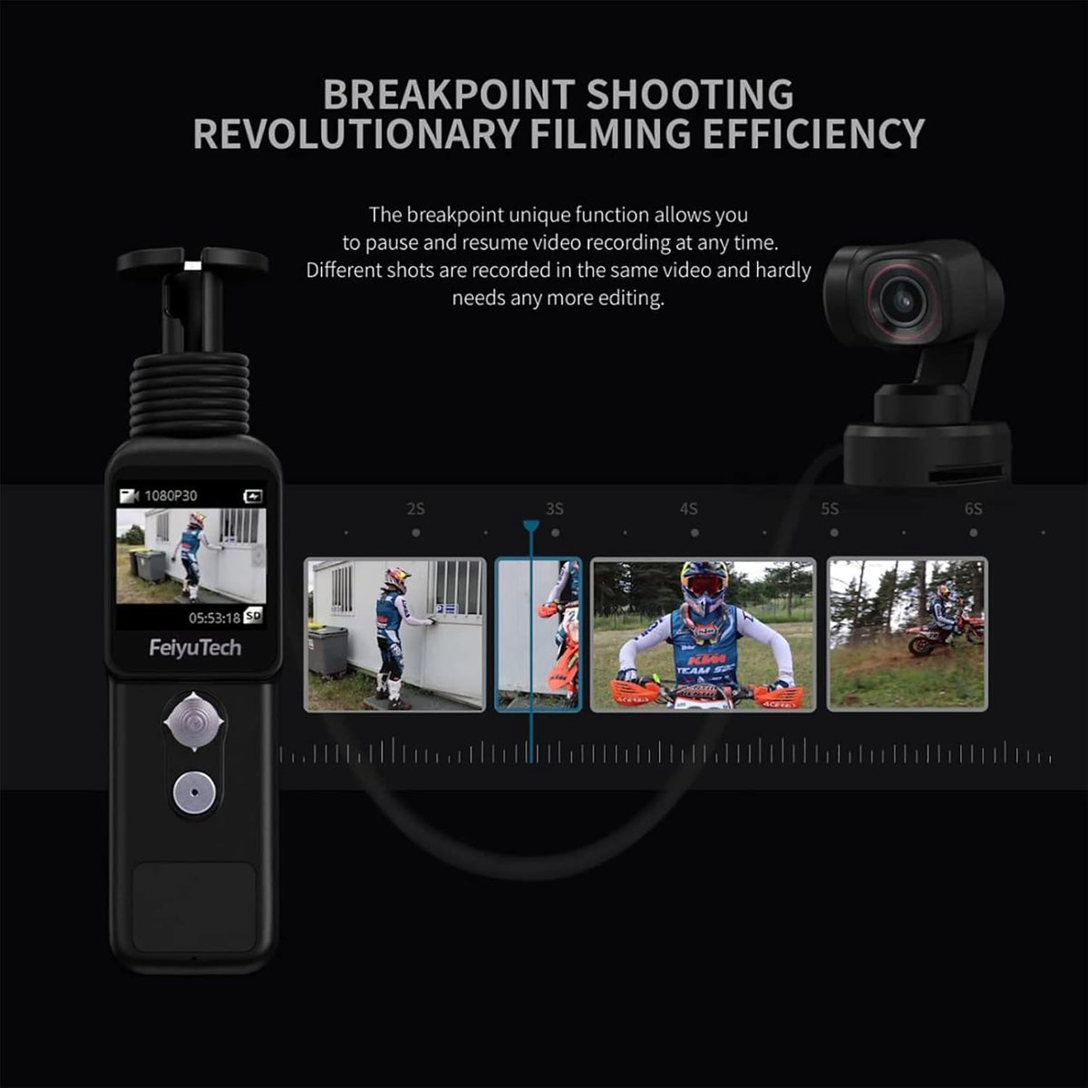 3-axis Stabilizer Gimbal with 4K Video 130° Wide Angle Camera V981