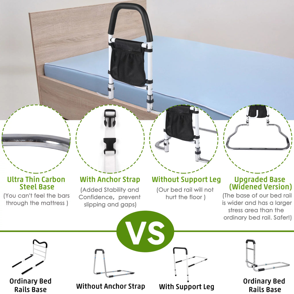 Bed Assist Rail with Anchor Strap and Storage Pocket L7497