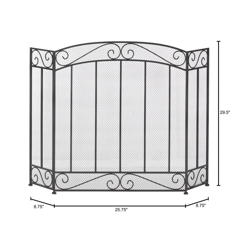 Black Fireplace Screen J97569