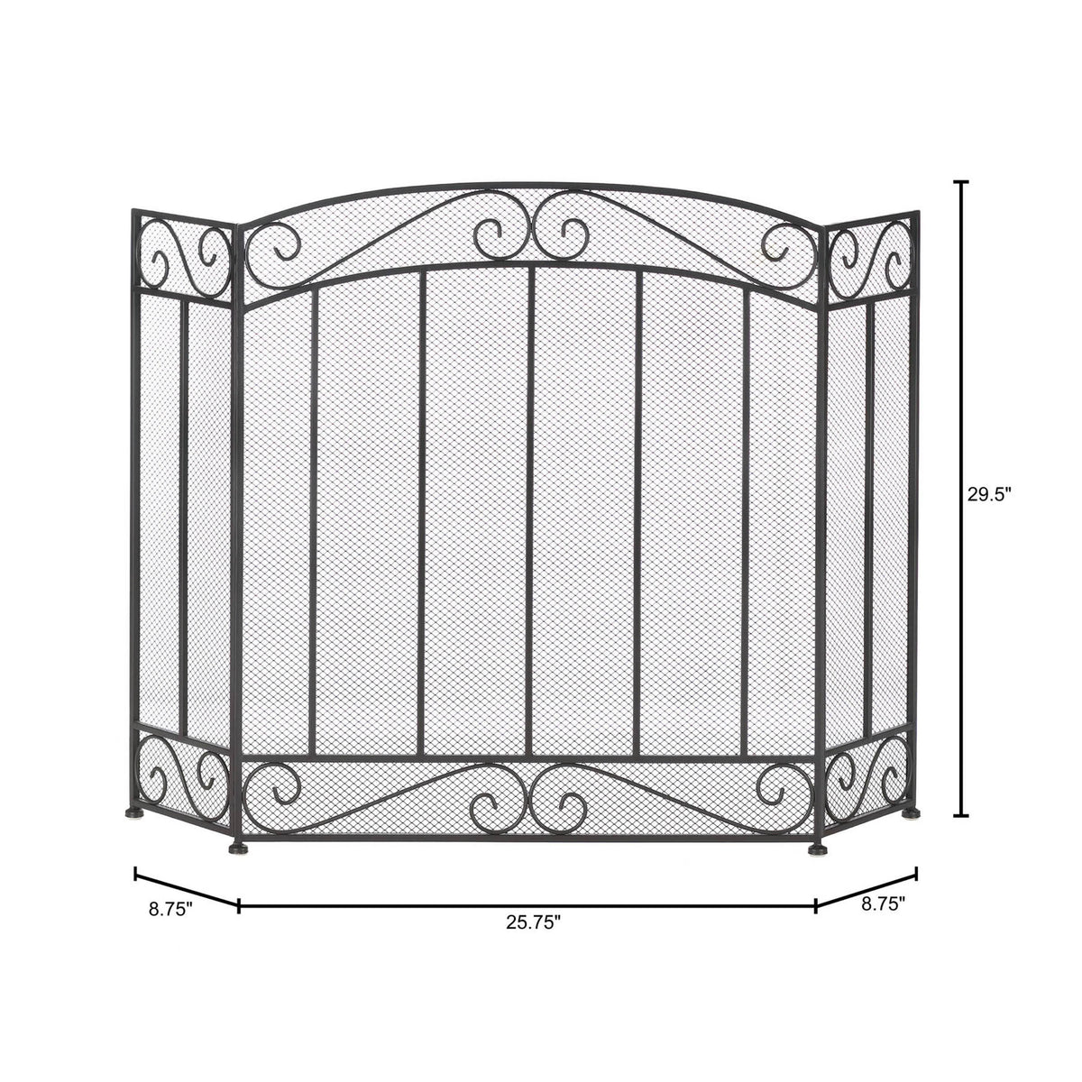 Black Fireplace Screen J97569