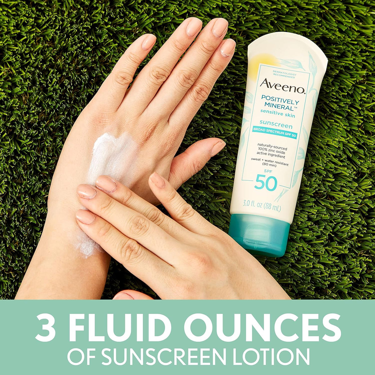 Unscented SPF 50 Mineral Sunscreen Lotion, 3 Fl Oz H507707