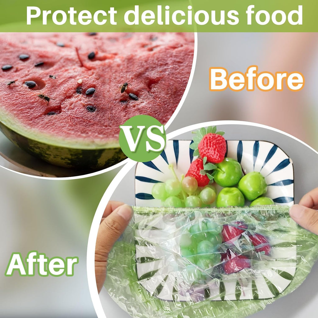 60 Pcs Reusable Elastic Plastic Bowl Covers M307