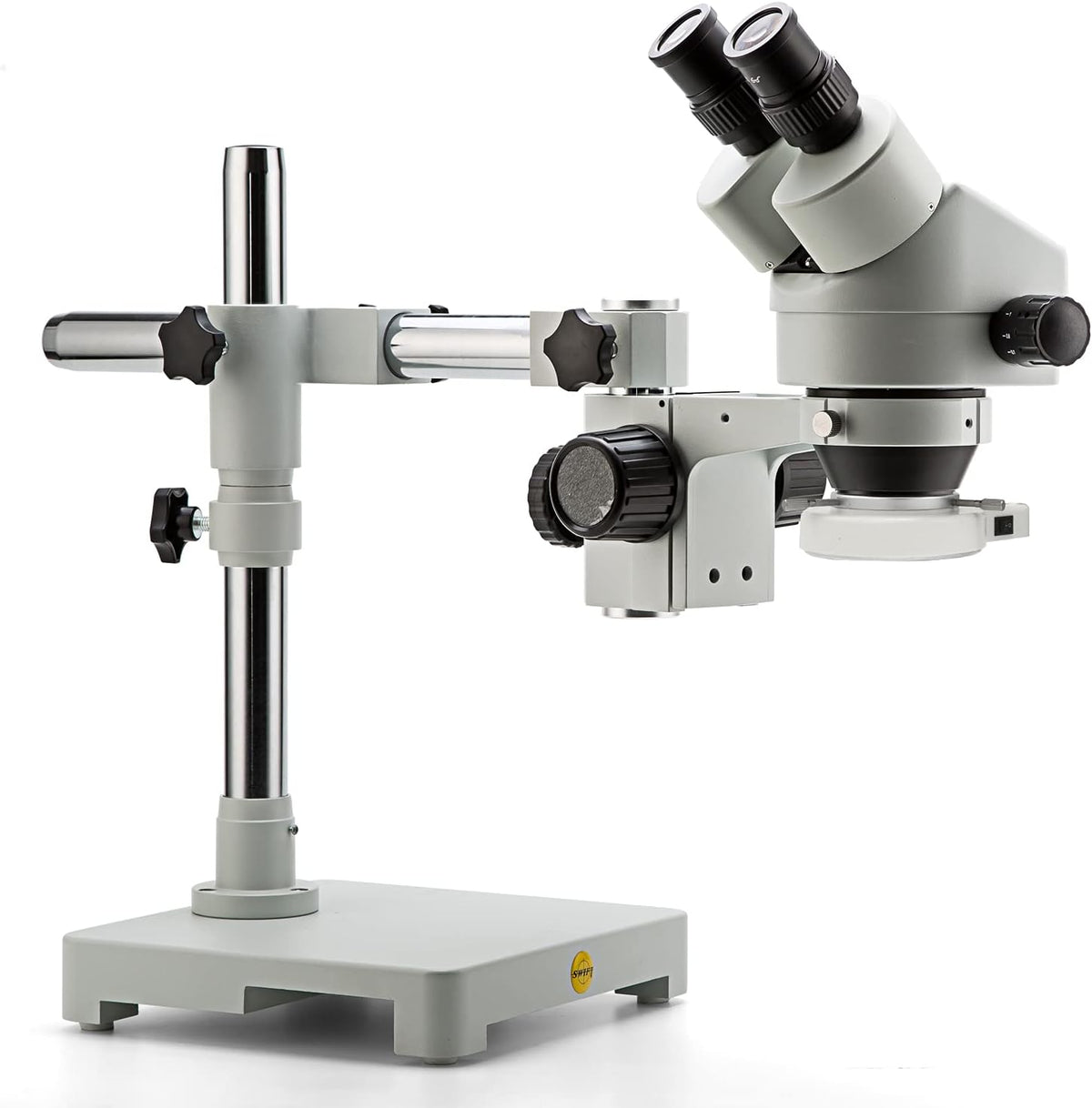 Professional Binocular Stereo Zoom Microscope, WF10X Eyepieces, 3.5X-90X Magnification, LED Ring Light, Boom Stand F1330