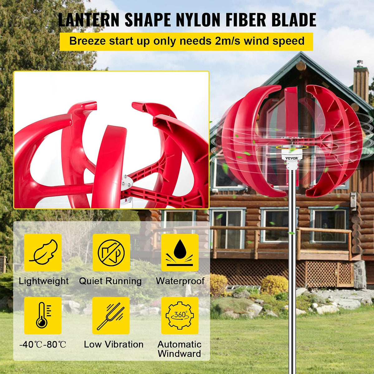 35 Wind Wheel Diameter Vertical Axis Wind Turbine J74609