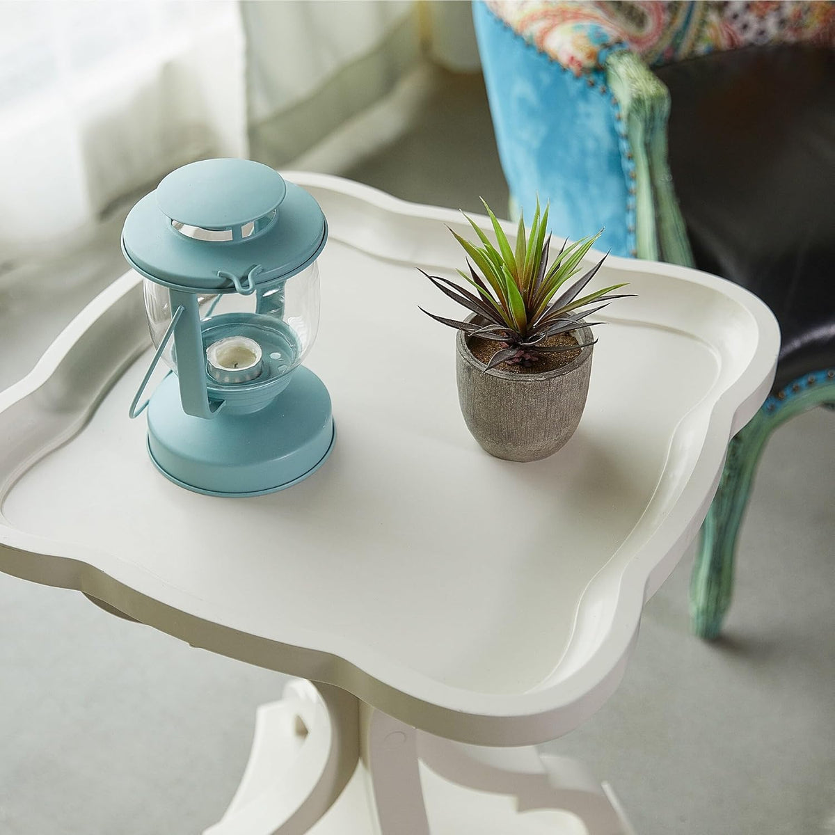 Off/White MDF Tray Top End Table G424994