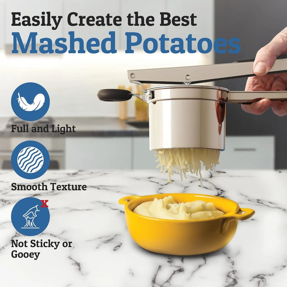15oz Stainless Steel Black Potato Ricer R2775
