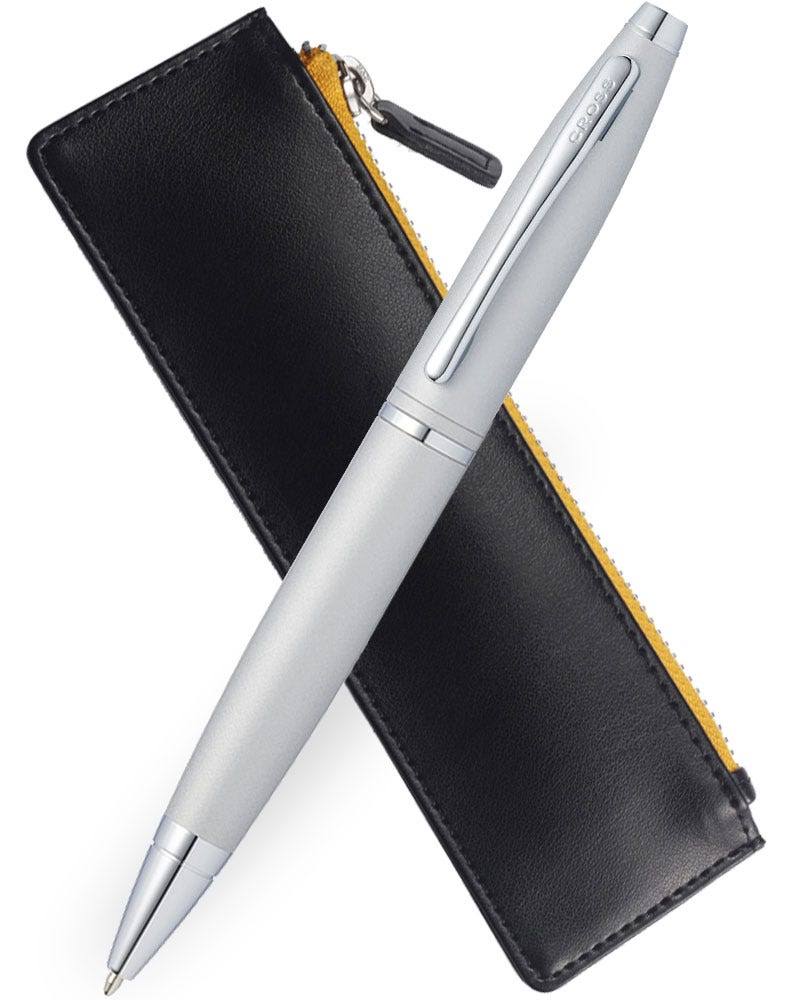 Satin Chrome Ballpoint Pen and Pouch Set Y77064