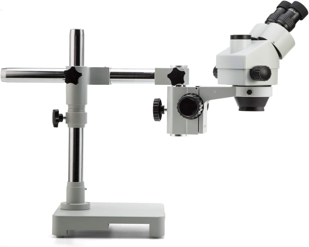Professional Binocular Stereo Zoom Microscope, WF10X Eyepieces, 3.5X-90X Magnification, LED Ring Light, Boom Stand F1330