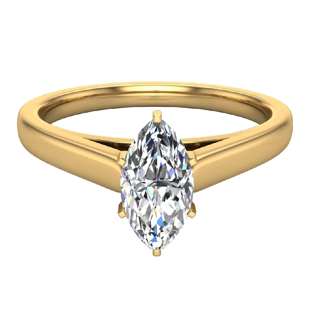 18K Gold Marquise Solitaire Engagement Ring 0.50 Carat D565114