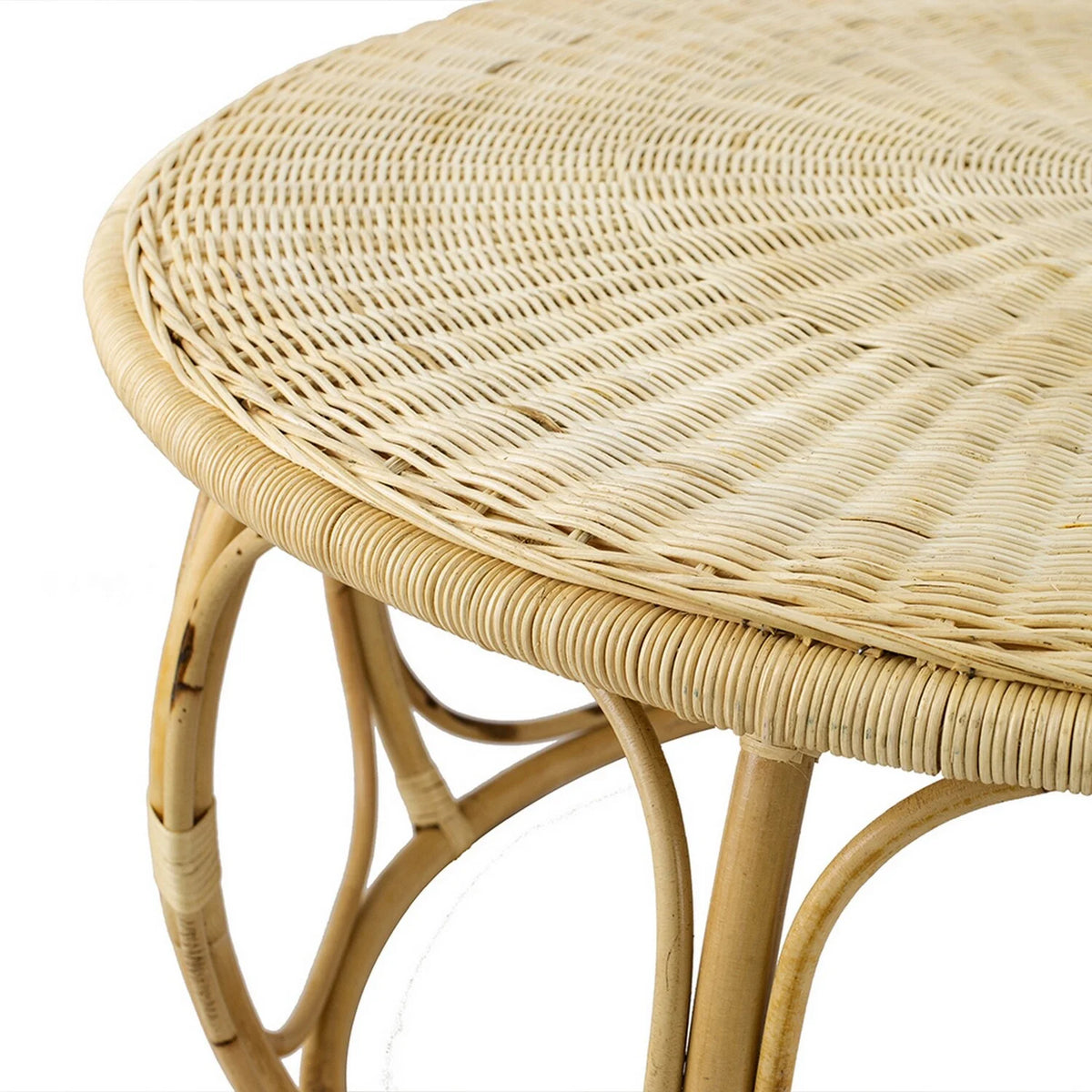 32, 40 Inch Handwoven Rattan Coffee Table Set of 2 S1221
