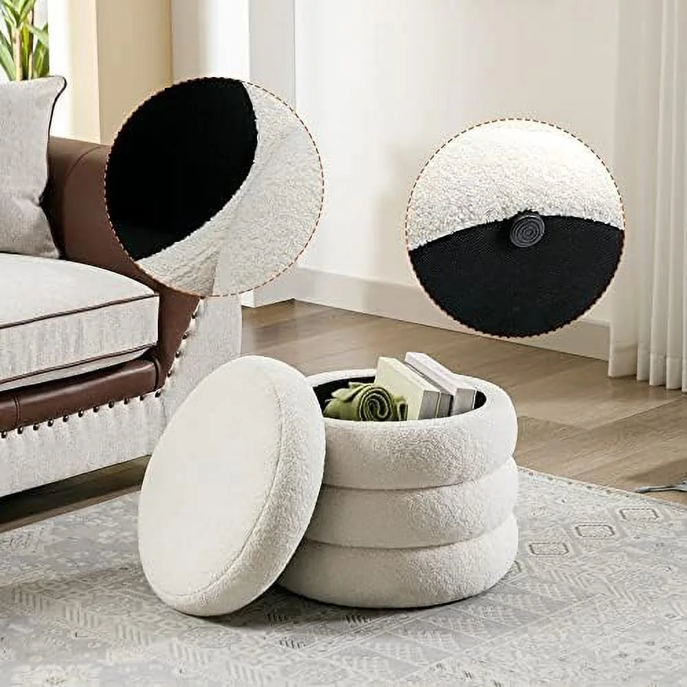Round Fuzzy Ottoman L513502