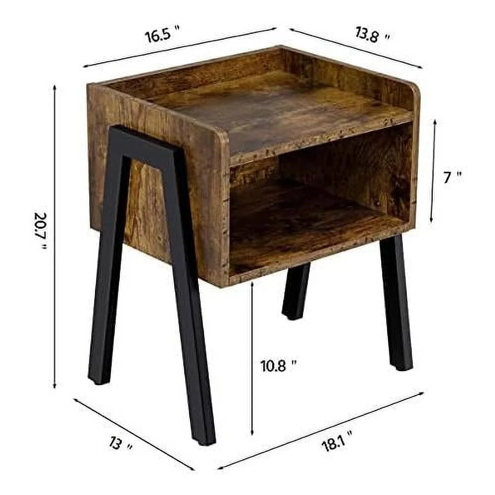 3-Piece Coffee Table & End Tables, Rustic Brown Wood R347333