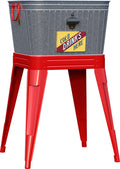 Rustic Washtub Beverage Stand with Bottle Opener V561591