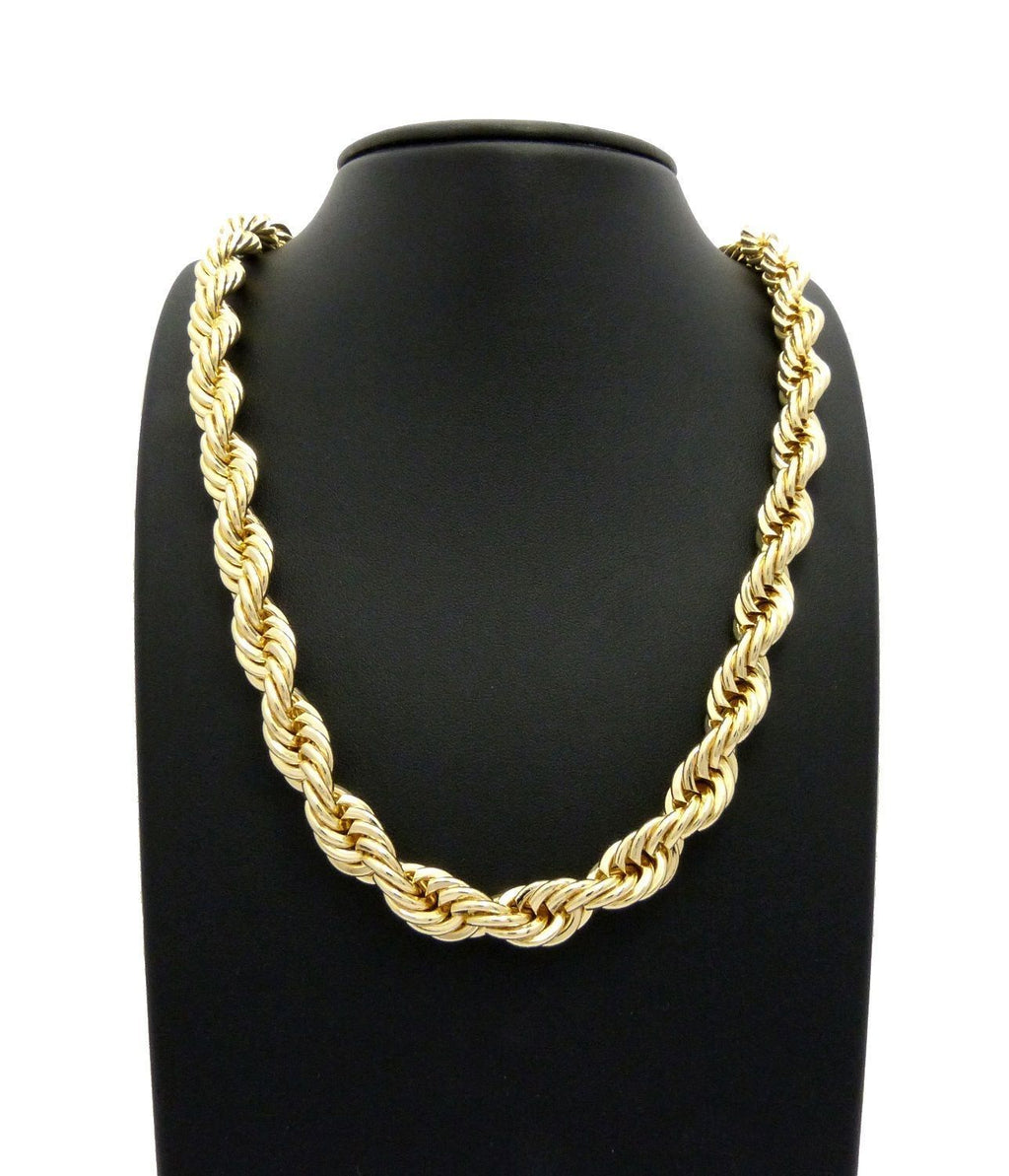 Gold Plated Brass Rope Chain Necklace Set I791