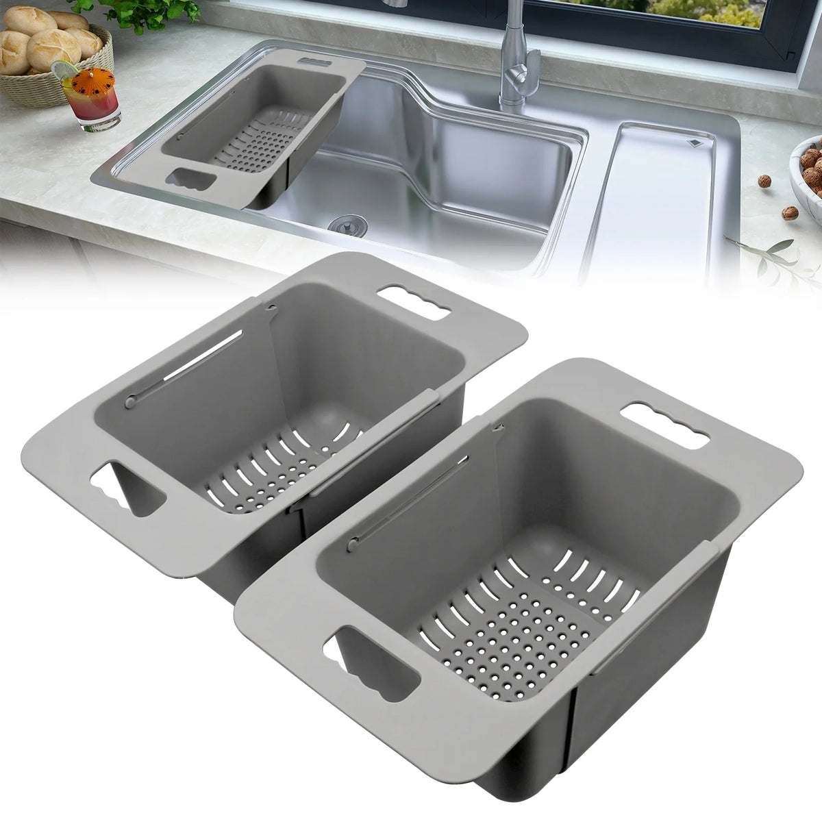 Adjustable Freezer Baskets with Handle A54364