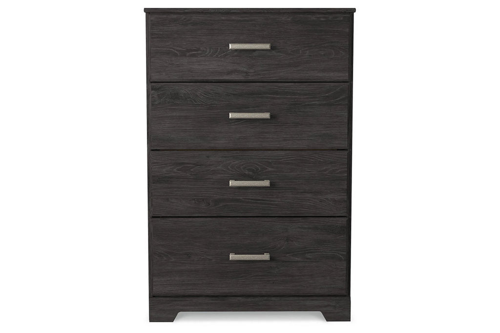 Black Four Drawer Engineered Wood Chest O413373