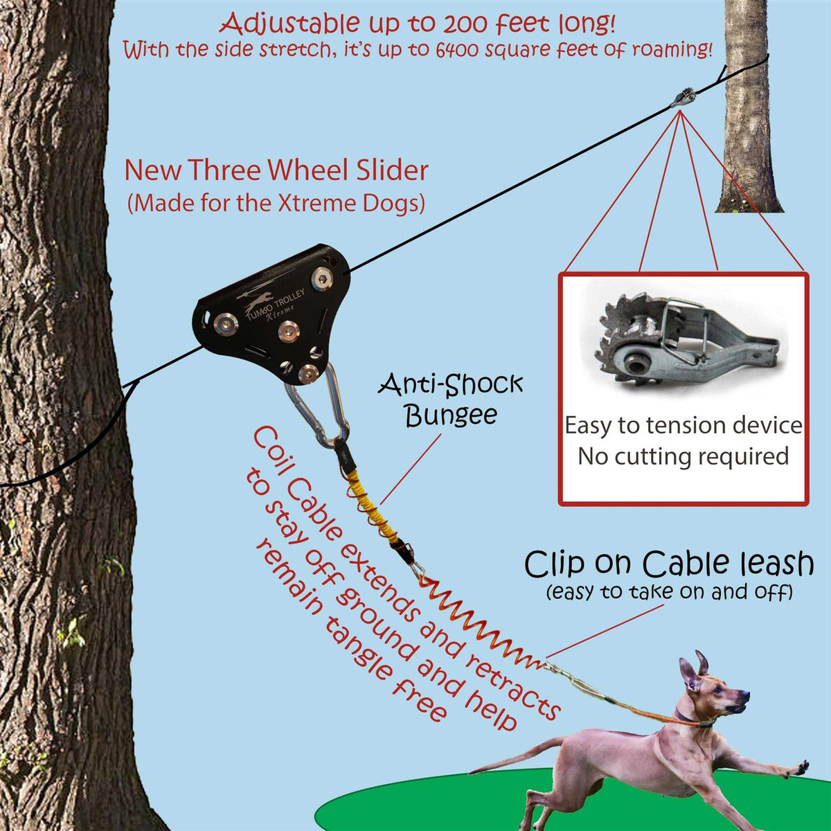 Anti-Shock Aerial Dog Runner U9570