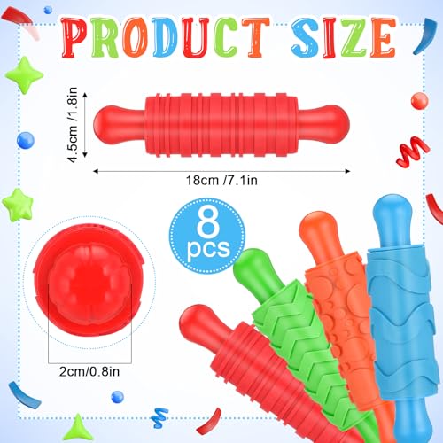 8 Pcs Play Dough Rollers with Plastic Handles U40542