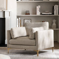 Beige Armchair with Brass Leg X233