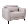 Genuine Leather Accent Chair in Light Gray H42239