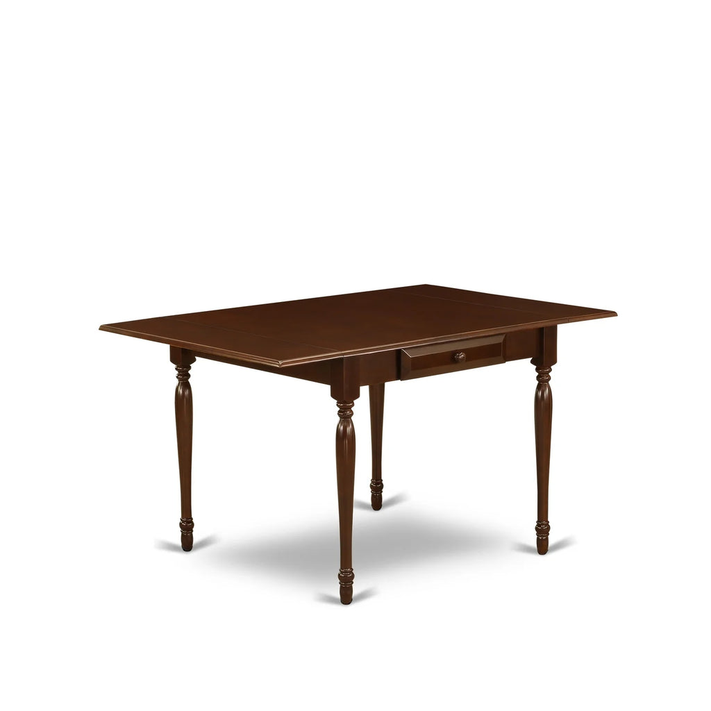5 Pieces Real Wood Dining Table Set with 4 Faux Leather Seat Chairs J86048