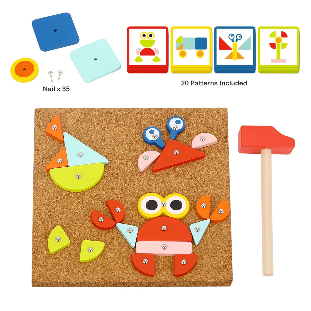 82pcs Wooden Hammer and Nails Pounding Toy F824968