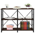 Industrial 3 Tier Sofa Console Table with Open Shelf X570