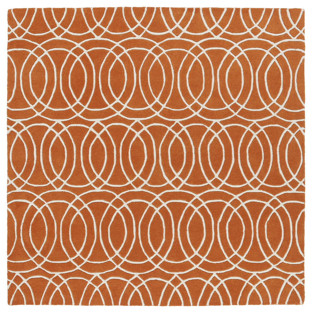 Orange 9'9" x 9'9" 100% Wool Rug Y54015