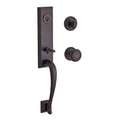 Bronze Single Cylinder Handleset with Traditional Door Knob and Round Rose G8206