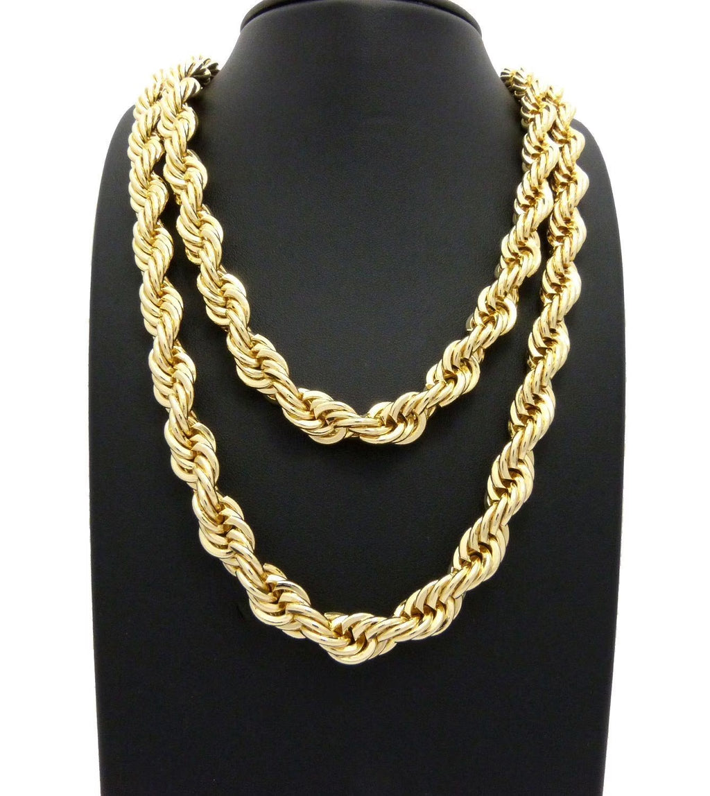 Gold Plated Brass Rope Chain Necklace Set I791