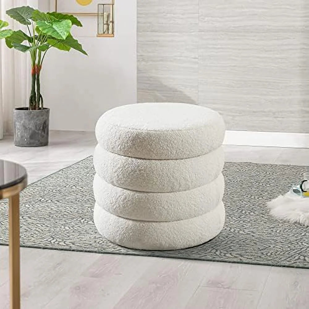 Round Fuzzy Ottoman L513502