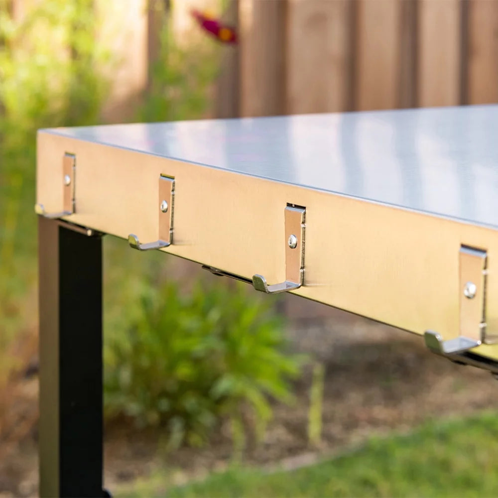 Stainless Steel Outdoor Food Prep Cart with Double Shelves G14853
